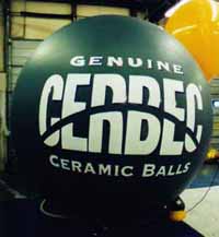 helium advertising balloon with lettering